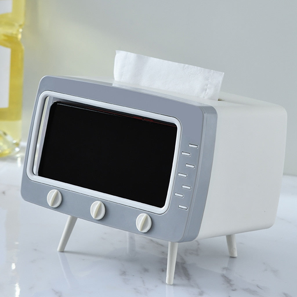 TV Tissue Box Phone Holder